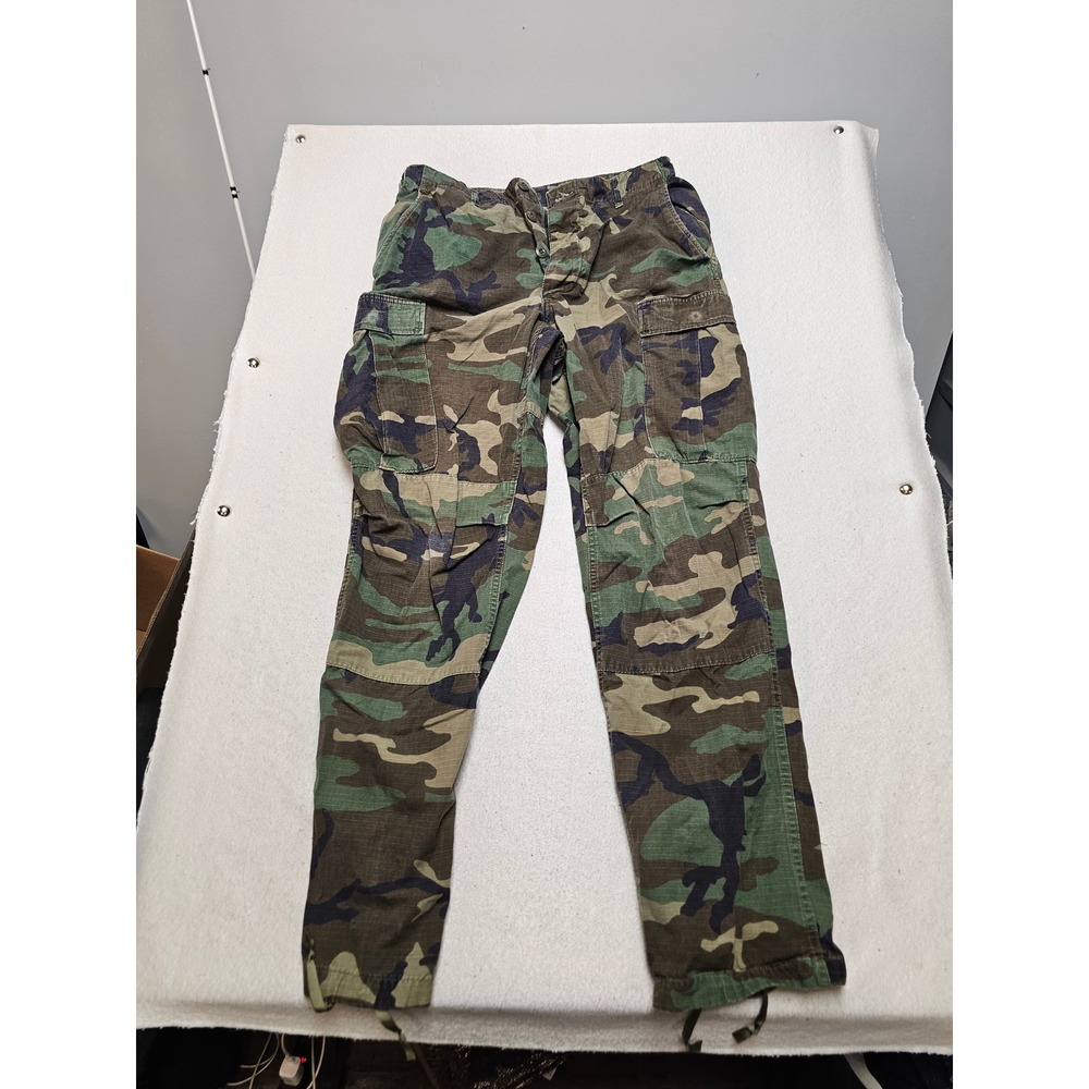 US Military Woodland Camo Cargo Pants Ripstop Medium Long 8415-01-184-1352